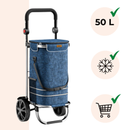 Torba na zakupy na kółkach EASY, 50l, niebieska