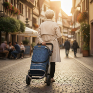 Torba na zakupy na kółkach EASY, 50l, niebieska