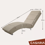 Leżanka LONDON z funkcją masażu i podgrzewania, 186×55×89cm, beżowa