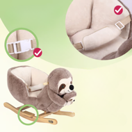 Leniwiec na biegunach z pasem bezpieczeństwa, brązowy