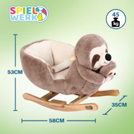 Leniwiec na biegunach z pasem bezpieczeństwa, brązowy