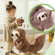 Leniwiec na biegunach z pasem bezpieczeństwa, brązowy