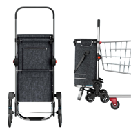 Torba na zakupy na kółkach do schodów COMFORT, 50l, czarna