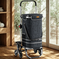 Torba na zakupy na kółkach do schodów COMFORT, 50l, czarna