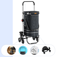 Torba na zakupy na kółkach do schodów COMFORT, 50l, czarna