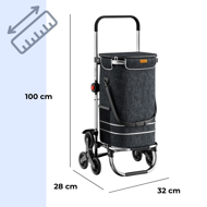 Torba na zakupy na kółkach do schodów COMFORT, 50l, czarna