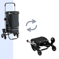 Torba na zakupy na kółkach do schodów COMFORT, 50l, czarna