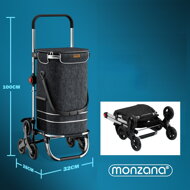 Torba na zakupy na kółkach do schodów COMFORT, 50l, czarna