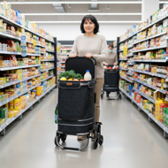 Torba na zakupy na kółkach do schodów COMFORT, 50l, czarna