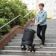Torba na zakupy na kółkach do schodów COMFORT, 50l, czarna