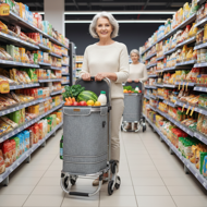 Torba na zakupy na kółkach do schodów COMFORT, 50l, szara