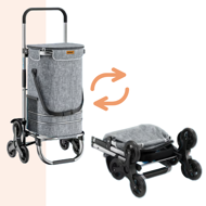 Torba na zakupy na kółkach do schodów COMFORT, 50l, szara