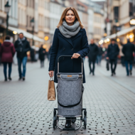 Torba na zakupy na kółkach do schodów COMFORT, 50l, szara