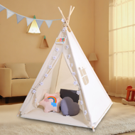 Namiot tipi JULIUS, 120x120x160cm, biała/szara