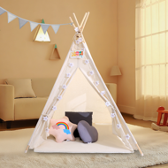 Namiot tipi JULIUS, 120x120x160cm, biała/szara