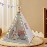 Namiot tipi JULIA, 160x120x120cm, beżowo/różowa