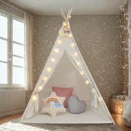 Namiot tipi JULIA, 160x120x120cm, beżowo/różowa