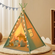 Namiot tipi JULIUS, 120x120x160cm, szara/niebieska