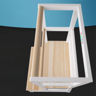 Wieża edukacyjna PLAY z drewna sosnowego, 93x56x49, biała/naturalny brąz  