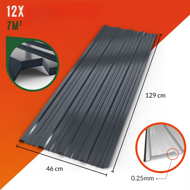 Blacha trapezowa ARON, zestaw 12 sztuk, 129×46 cm, antracytowa