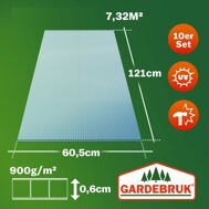 Poliwęglan komorowy MARK 6mm, 60,5x121x0,6cm, 10 szt., przezroczysta