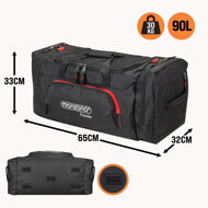 Torba podróżna na ramię JERGY, 90 l, 65x32x33 cm, czarna