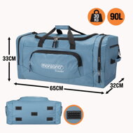 Torba podróżna na ramię JERGY, 90 l, 65x32x33 cm, niebieska