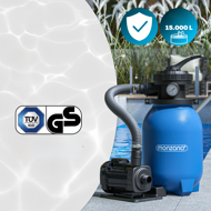 Filtr piaskowy do basenu AQUA z kulami filtrującymi 5 000 l/h, niebieska