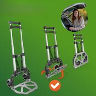 Wózek transportowy TROY z regulowaną wysokością, max. 80 kg, srebrny/czarny