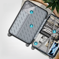 Zestaw walizek skorupowych AERO, 4-częściowy, ABS, czarny