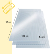 Poliwęglan komorowy MARK 4mm, 60,5x121x0,4cm, 14 szt., przezroczysta