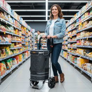 Torba na zakupy na kółkach EASY, 50l, czarna