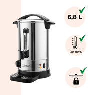 Podgrzewacz do wina/herbaty COZY, 6,8l, srebrna  