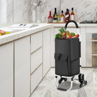 Torba na zakupy Shopper na kółkach do schodów 45L, 101x45x39, kolor czarny