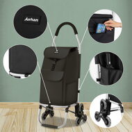 Torba na zakupy Shopper na kółkach do schodów 45L, 101x45x39, kolor czarny