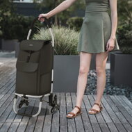 Torba na zakupy Shopper na kółkach do schodów 45L, 101x45x39, kolor czarny