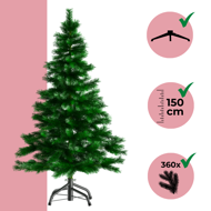 Sztuczna choinka RUDOLPH, 150 cm, zielona