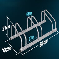 Stojak na 3 rowery BIKE, 71x32x27cm, srebrna  