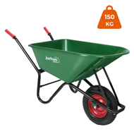 Taczka GREG z plastikową miską, max. pojemność 100l/150kg, zielona/czarna