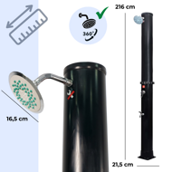 Prysznic solarny KARIBIK, 35l, czarna  