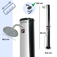 Prysznic solarny KARIBIK, 35l, srebrna/czarna  