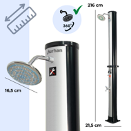 Prysznic solarny KARIBIK, 35l, srebrna/czarna  