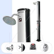 Prysznic solarny KARIBIK, 35l, srebrna/czarna  