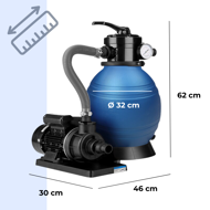 Filtr piaskowy do basenu AQUA, 10 200 l/h, niebieska