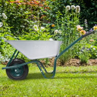 Ocynkowana taczka GREEN BARRY, max. pojemność 100l/250kg, srebrna/czarna