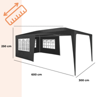 Namiot imprezowy NEAPOL, 3x6m, antracytowa