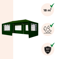 Namiot imprezowy NEAPOL, 3x6m, zielona