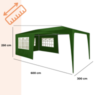 Namiot imprezowy NEAPOL, 3x6m, zielona