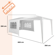 Namiot imprezowy NEAPOL, 3x6m, biała