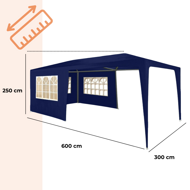 Namiot imprezowy NEAPOL, 3x6m, niebieska